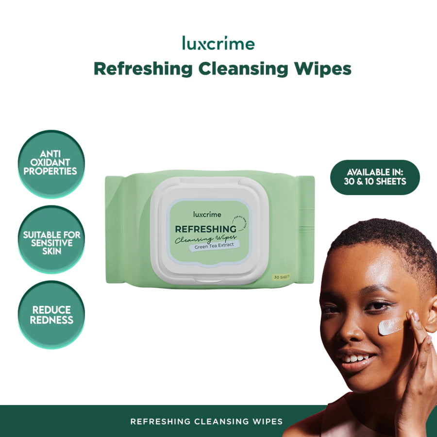 Luxcrime Refreshing Cleansing Wipes - dengan Green Tea Extract