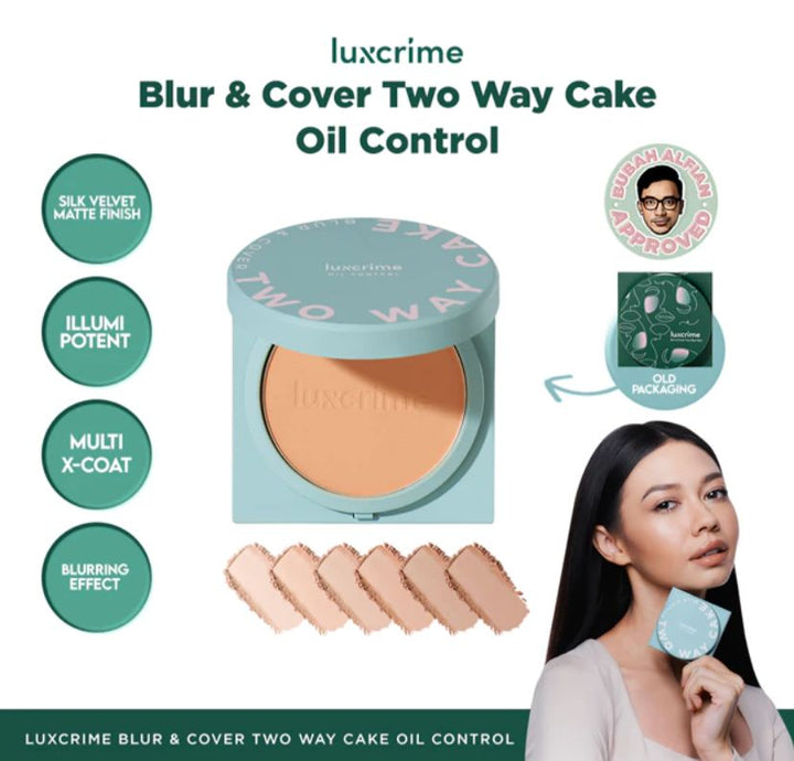 NEW Silk Glow Luxcrime Blur & Cover Two Way Cake