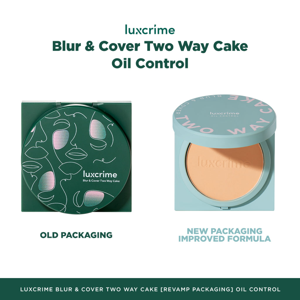 NEW Oil Control Luxcrime Blur & Cover Two Way Cake