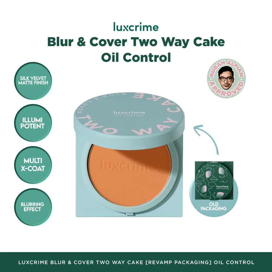NEW Oil Control Luxcrime Blur & Cover Two Way Cake