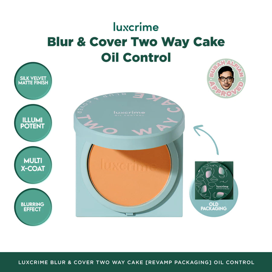 NEW Oil Control Luxcrime Blur & Cover Two Way Cake