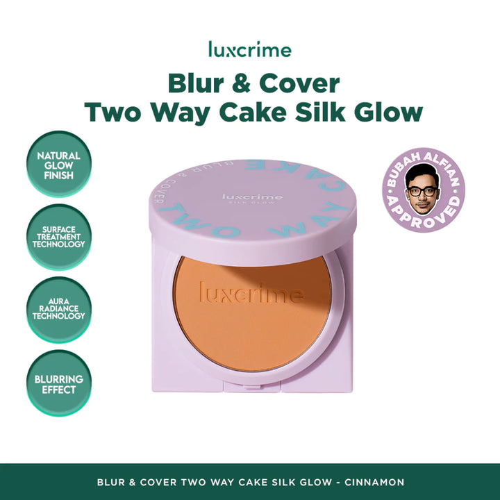 NEW Silk Glow Luxcrime Blur & Cover Two Way Cake