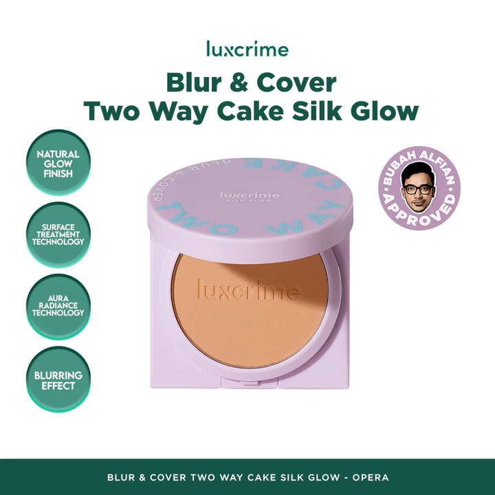 NEW Silk Glow Luxcrime Blur & Cover Two Way Cake