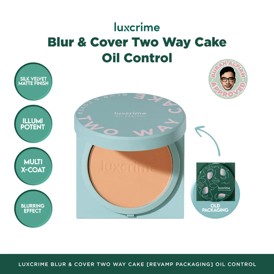 NEW Oil Control Luxcrime Blur & Cover Two Way Cake