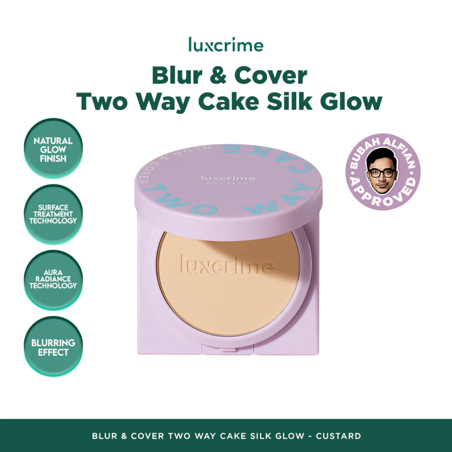 NEW Silk Glow Luxcrime Blur & Cover Two Way Cake