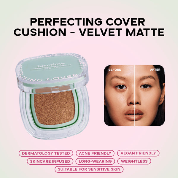[NED <12Bulan] Luxcrime Perfecting Cover Cushion - Velvet Matte SPF 50 PA ++