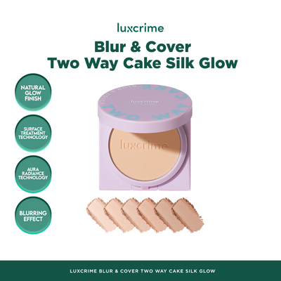 NEW Silk Glow Luxcrime Blur & Cover Two Way Cake