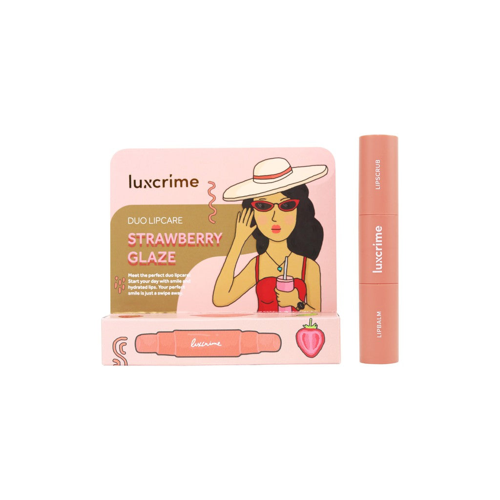 Luxcrime Duo Lipcare Strawberry Glaze (Lipbalm & Lipscrub)