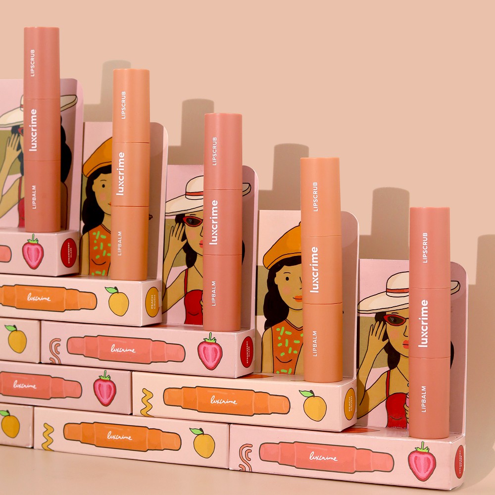 Luxcrime Duo Lipcare Peach Crush (Lipbalm & Lipscrub)