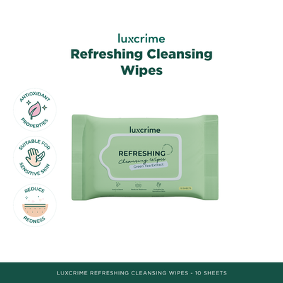 Luxcrime Refreshing Cleansing Wipes - dengan Green Tea Extract